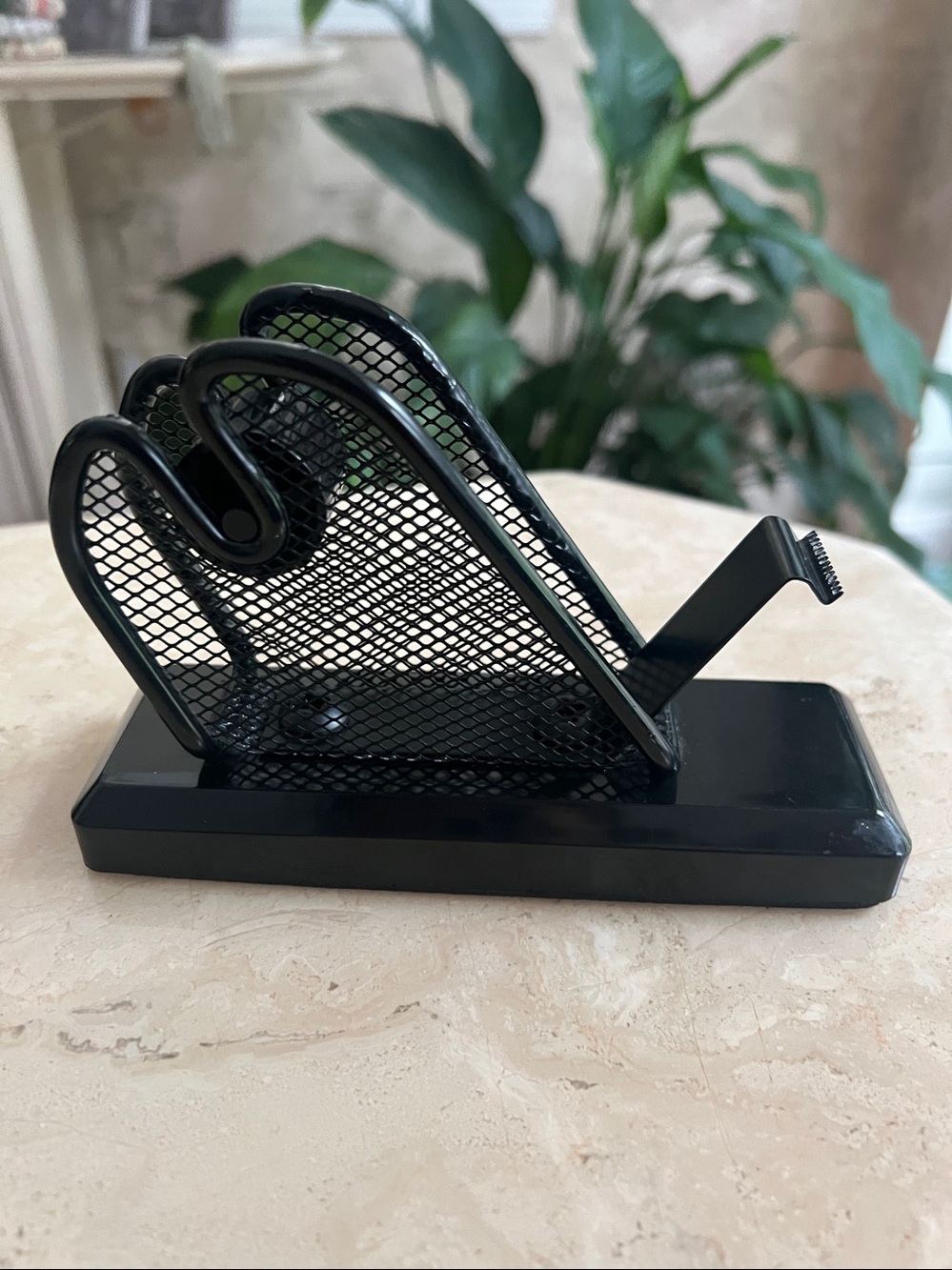 Black Metal Mesh Heavy Scotch Tape Dispenser 6”x4”x2”